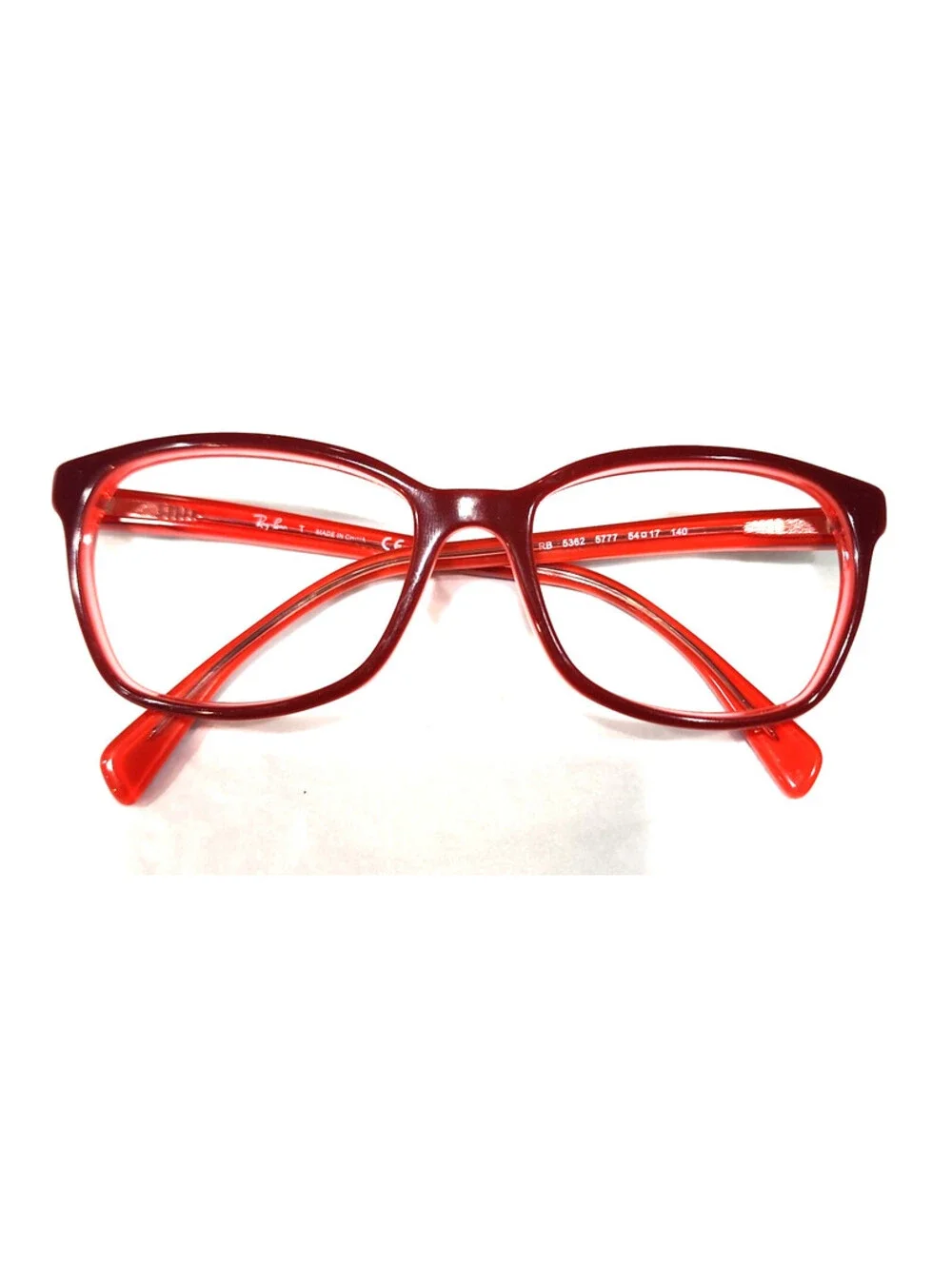 Ray Ban RB5362 5777 Red Square Eyeglasses Frame 54-17 140